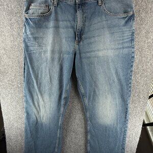 NWT Wrangler Authentics Jeans Denim 36x32 Blue Cotton Blend Straight Leg Men